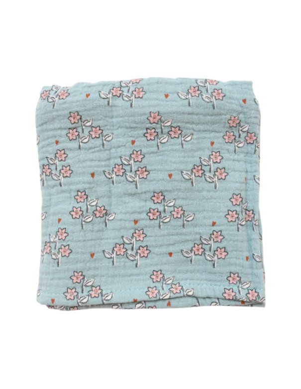 Lange fleuri bleu 70x70 cm - À la...