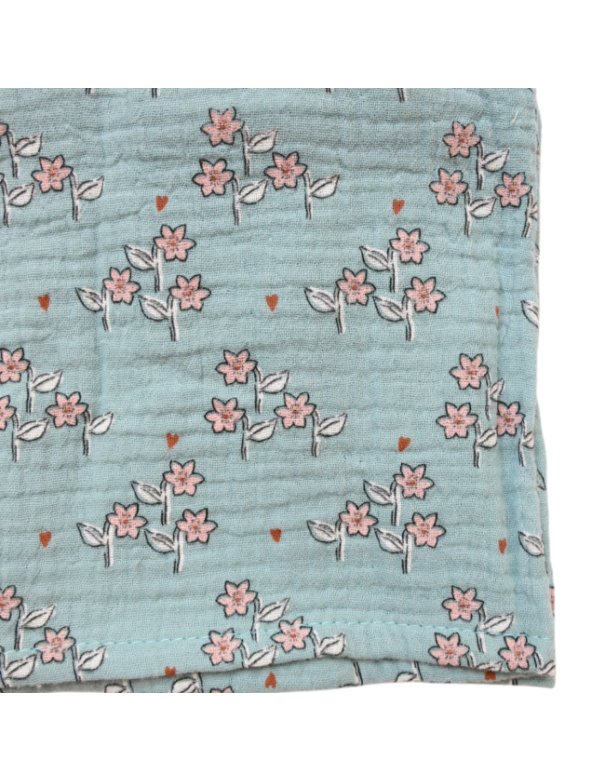 Lange fleuri bleu 70x70 cm - À la...