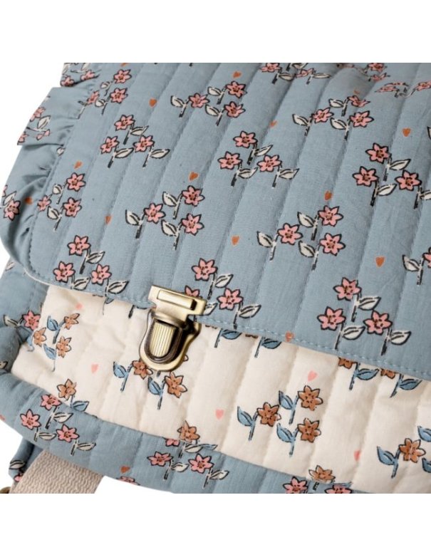 Cartable maternelle fleuri bleu - À...