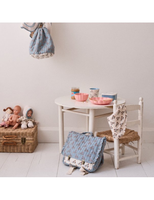 Cartable maternelle fleuri bleu - À...