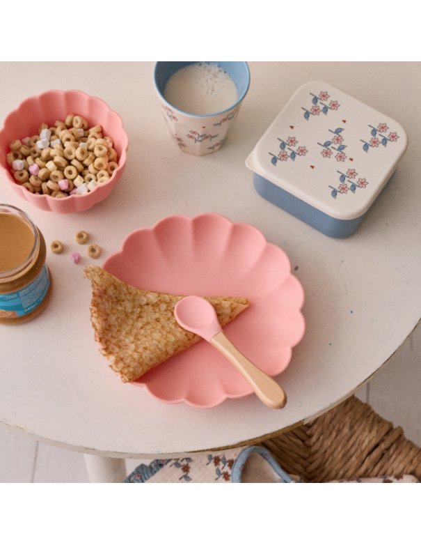 Lot de 2 boîtes à goûter fleuries - À...