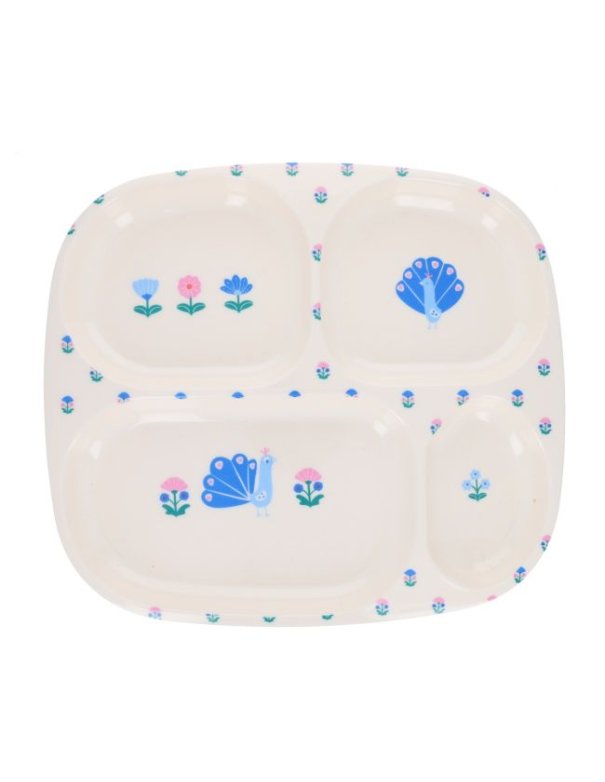 Assiette à compartiments fleurie - Joli Paon - Pause goûter - Le petit souk