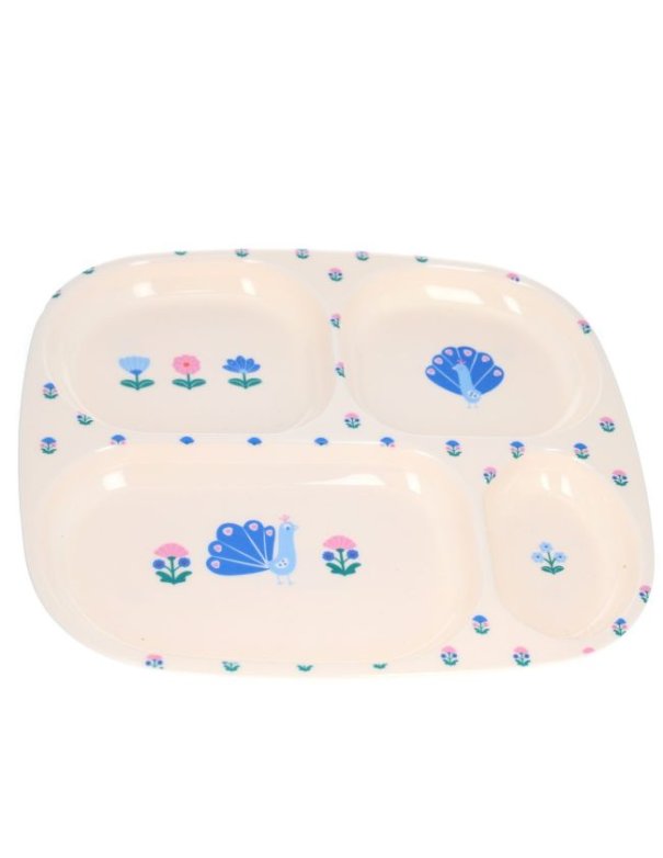 Assiette à compartiments fleurie -...