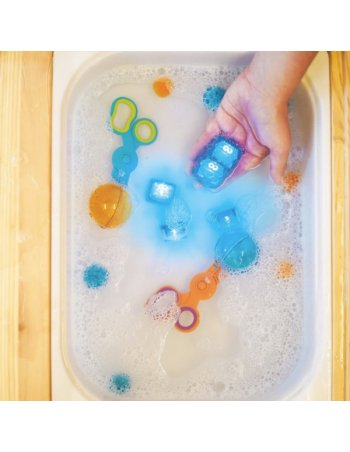 Lot de 4 cubes lumineux Cookie monster - Bleu - Glo pals 2