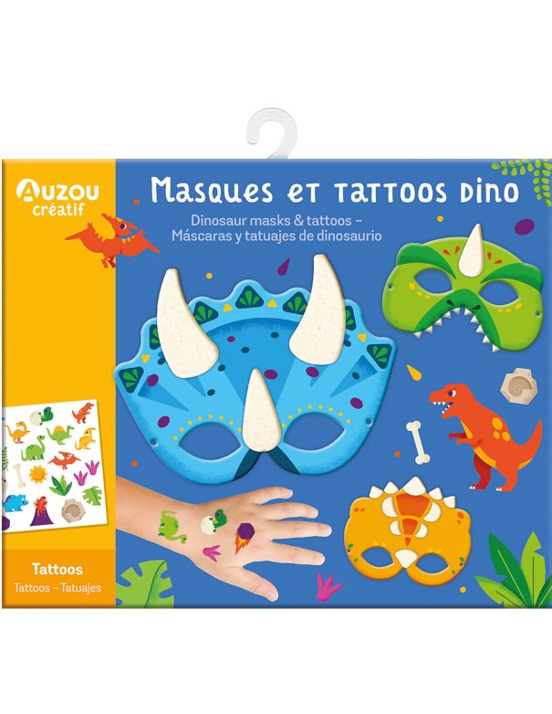 Ma pochette d'artiste - Masques et Tattoos - Dino - Auzou