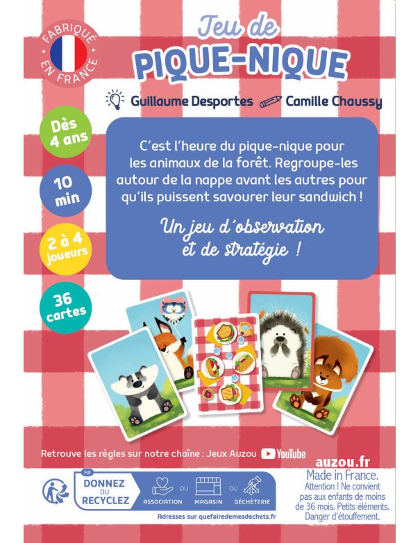 Jeu de cartes - Jeu de pique-nique...