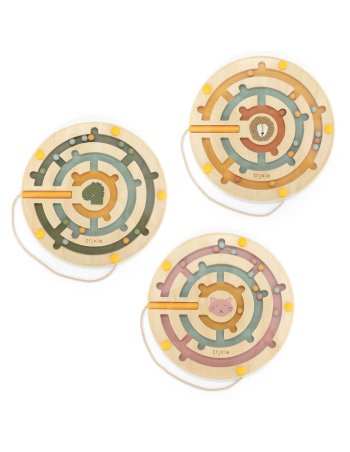 Labyrinthe magnétique rond en bois boîte – 6 pièces - Trixie 2