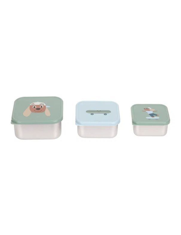 Lot de 3 boîtes à goûter inox - Tiny...