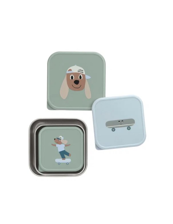 Lot de 3 boîtes à goûter inox - Tiny...