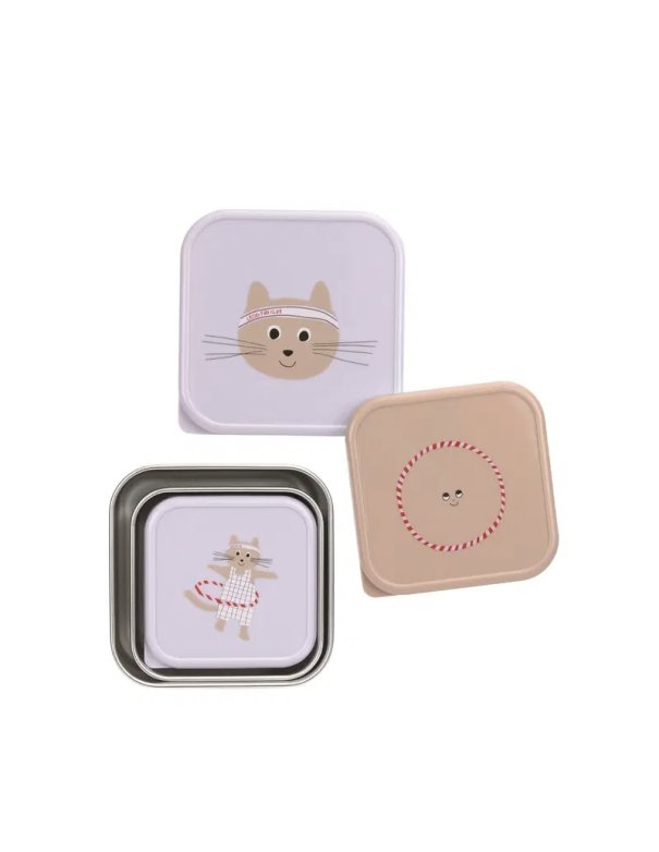 Lot de 3 boîtes à goûter inox - Tiny...