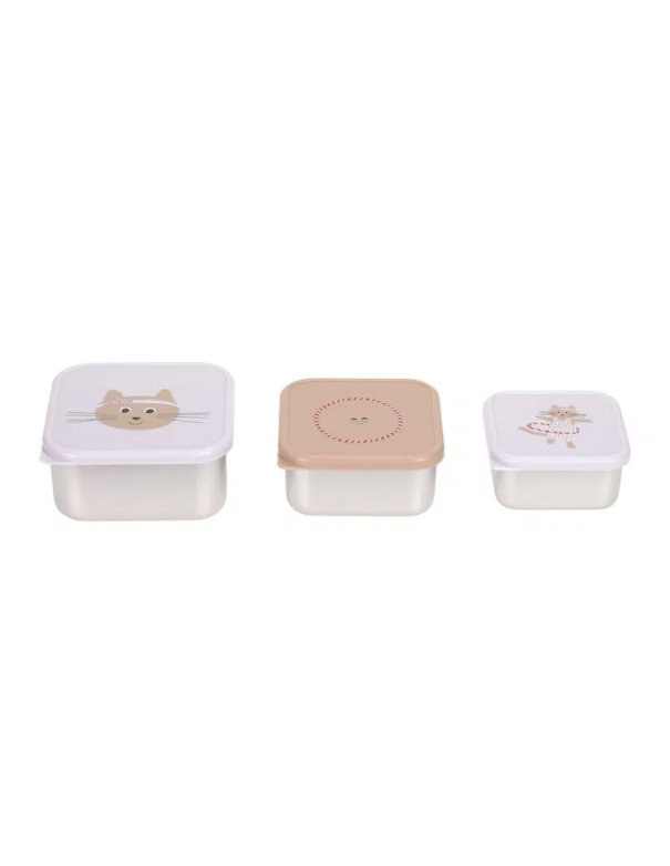 Lot de 3 boîtes à goûter inox - Tiny...