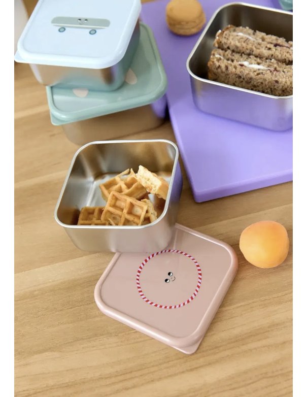 Lot de 3 boîtes à goûter inox - Tiny...