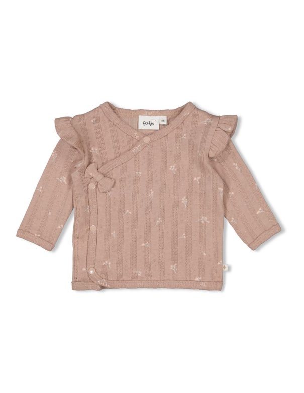 Chemise cache-cœur en côtes ajourées - Delicate Flower - Feetje