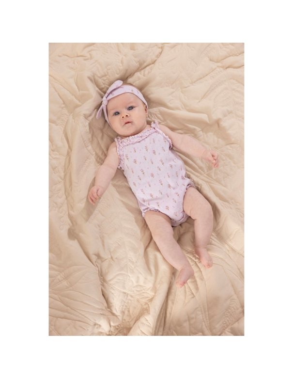 Body en coton ajouré lilas - Flower...