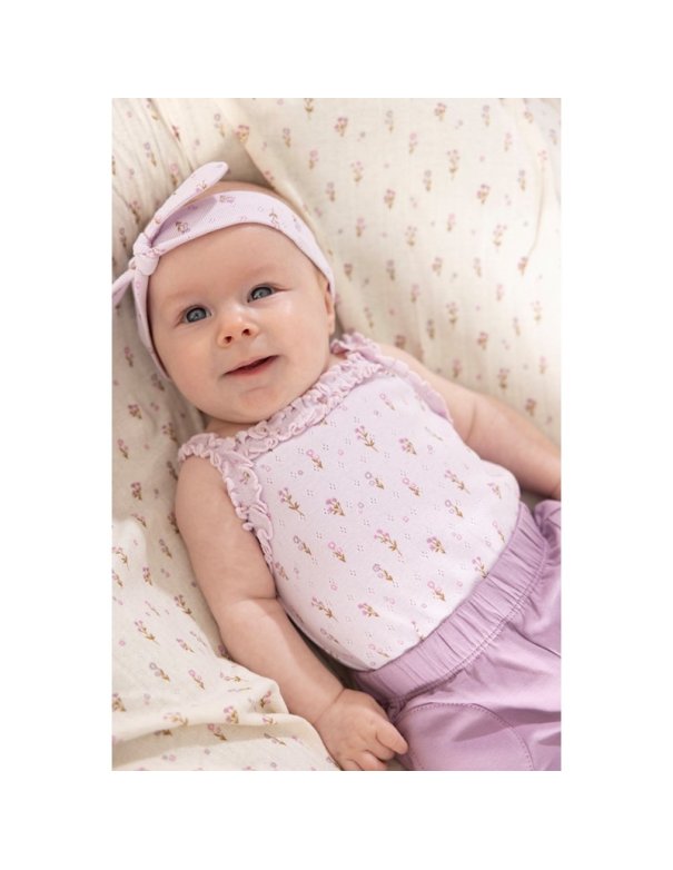 Body en coton ajouré lilas - Flower...