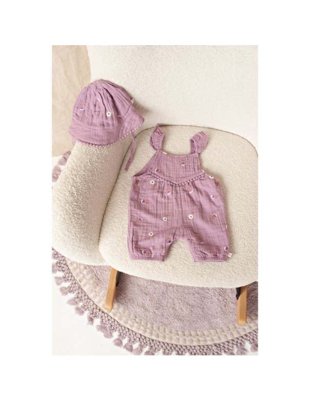 Combinaison en mousseline brodée -...