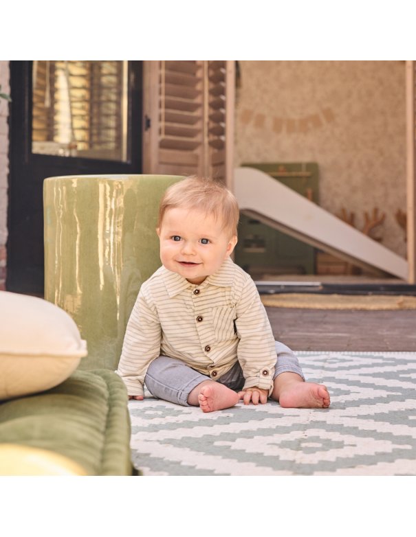 Blouse garçon coton - rayure blanc...