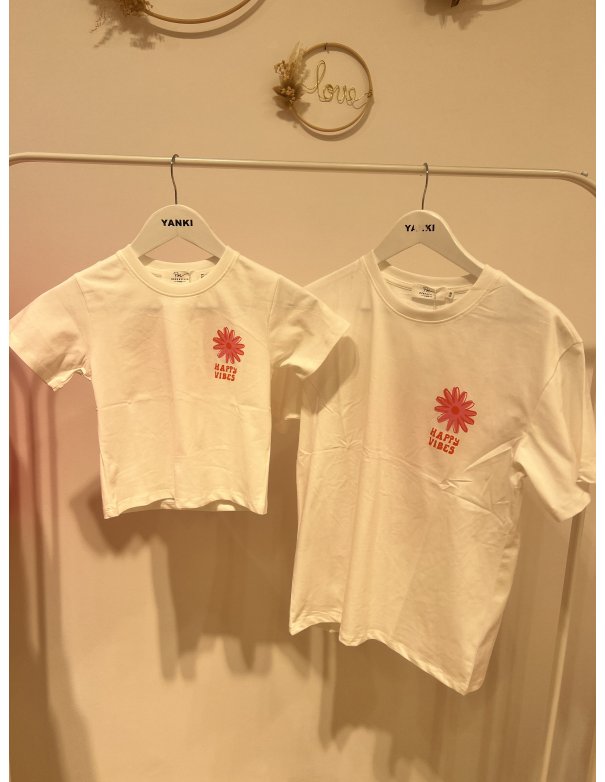 Tshirt imprimé HAPPY VIBES -...