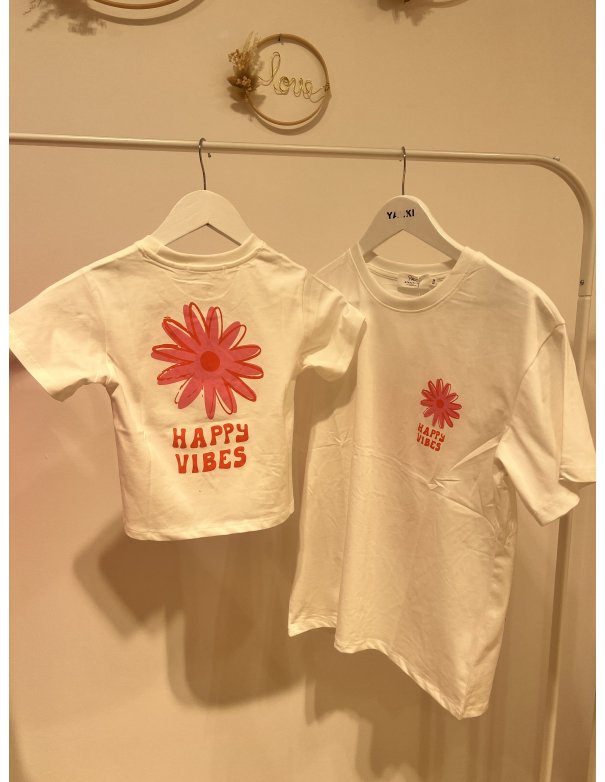 Tshirt imprimé HAPPY VIBES -...