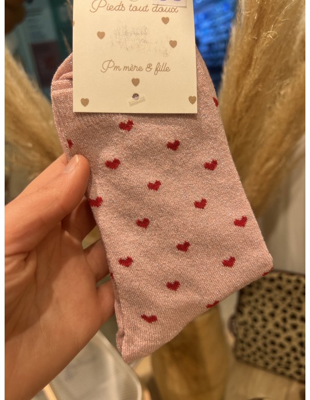 Chaussette à paillettes multi coeur...