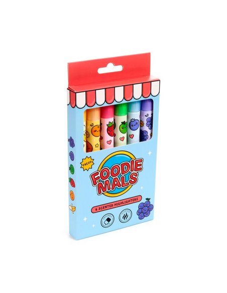 Ensemble de 6 Surligneur Effaçables et Parfumés - Foodiemals Fruits