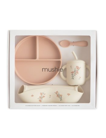 Coffret repas silicone PINK FLOWER -Mushie
