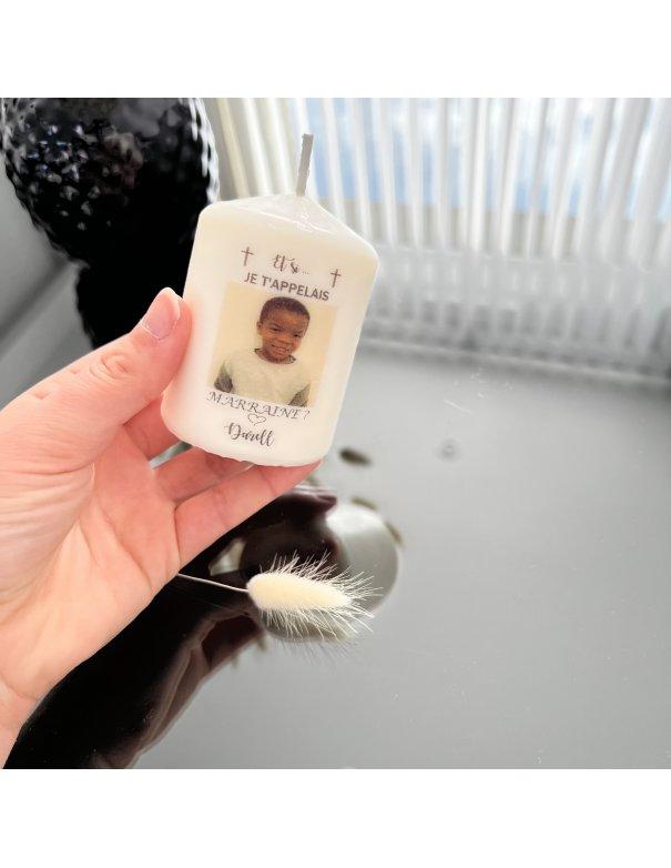 Bougie personnalisée parrain / marraine