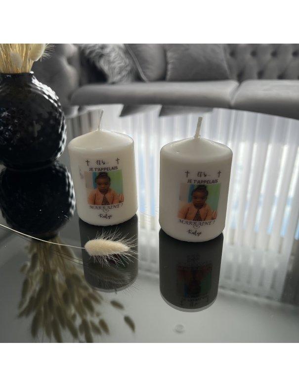 Bougie personnalisée parrain / marraine