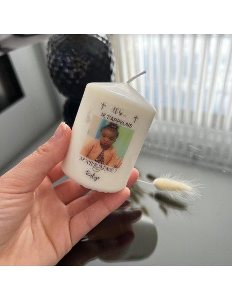 Bougie personnalisée parrain / marraine