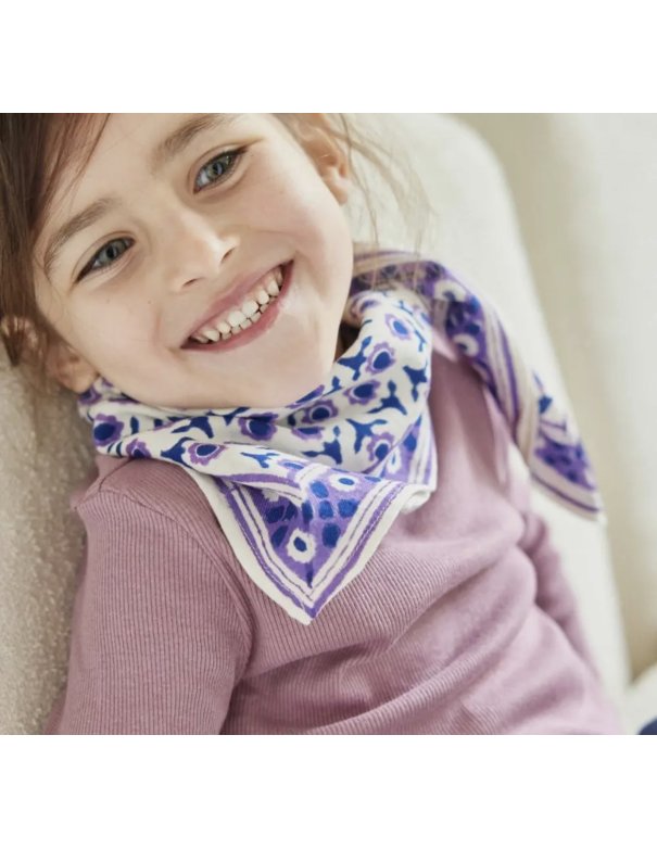 Foulard Indien Enfant - Isha Cassis -...