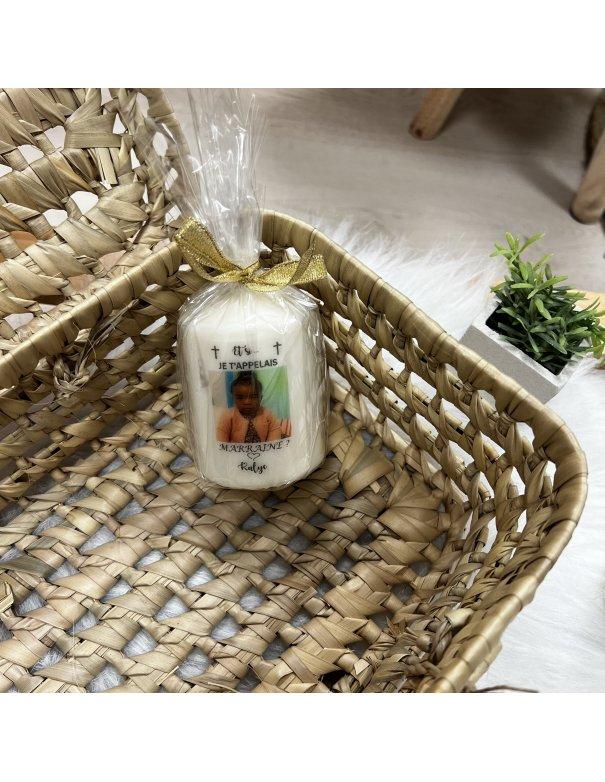 Bougie personnalisée parrain / marraine