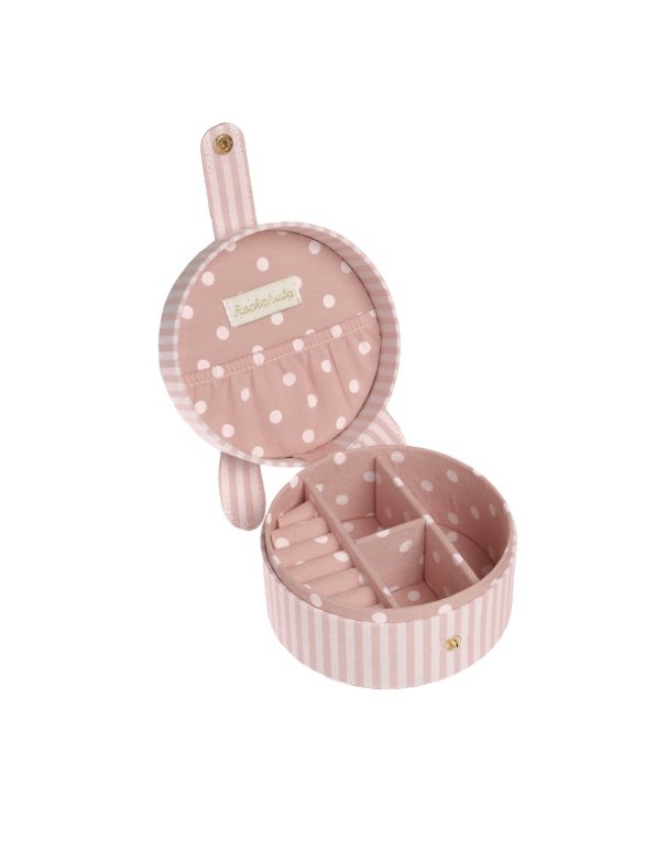 Boîte à bijoux ronde à rayures lapin...