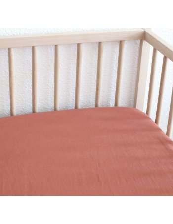 Drap housse bébé - Corail -... 2