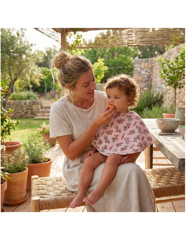 Bavoir 2 en 1 bi-matière (poncho/...