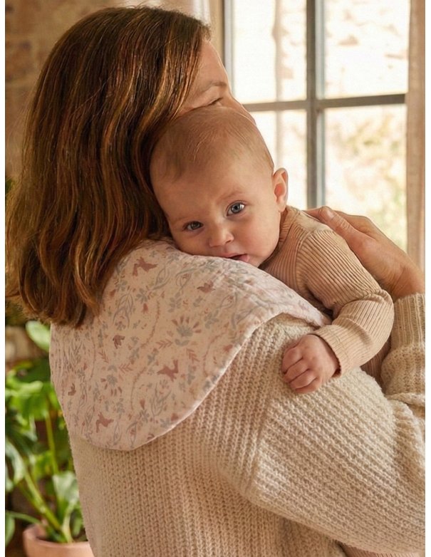 Bavoir 2 en 1 bi-matière (poncho/...