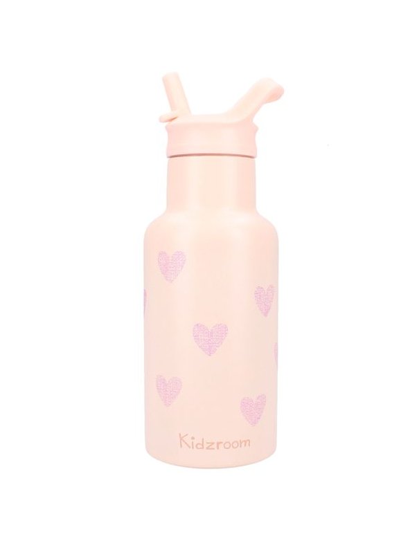 Gourde 350ml – Cœurs rose -Kidzroom