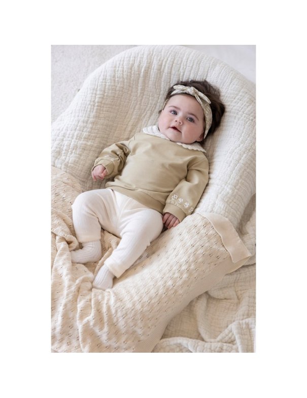 Leggings coton côtelé ajouré - Let...