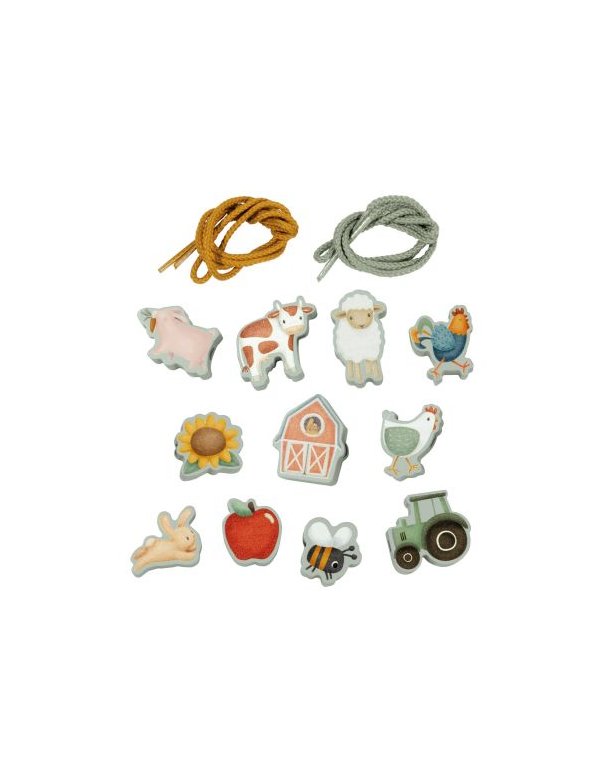 Perles en bois à lacer Little Farm -...
