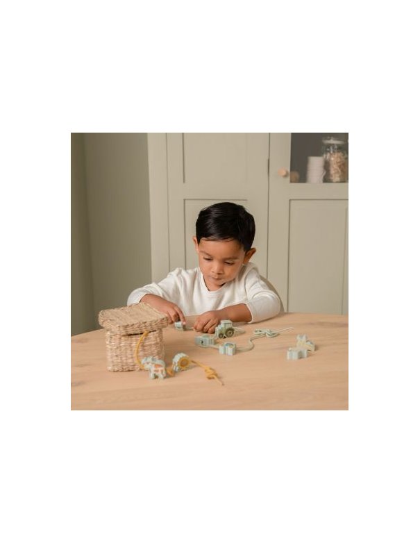 Perles en bois à lacer Little Farm -...