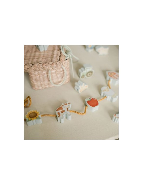 Perles en bois à lacer Little Farm -...