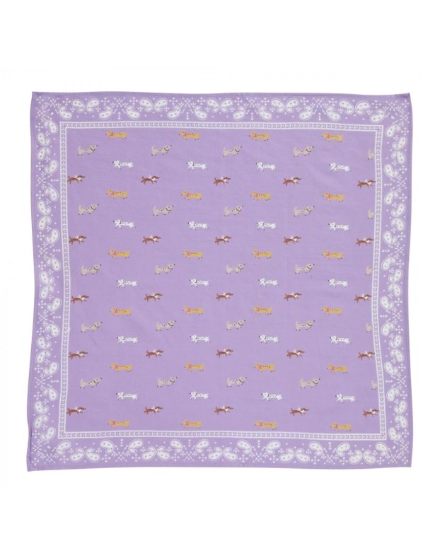 Foulard Indien Enfant Teckel Mauve -...