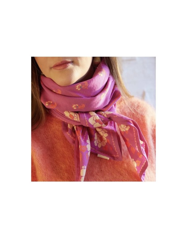 Foulard Indien Nur Camelia - Bonheur...
