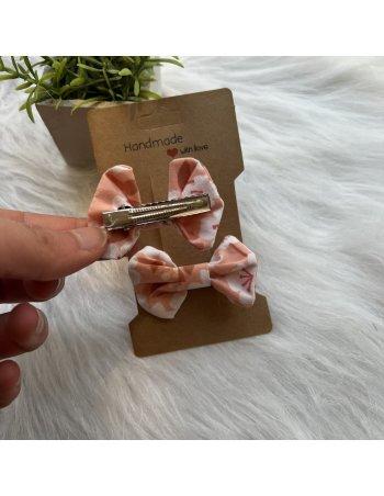 Lot de 2 barrettes à cheveux fleur saumon 2