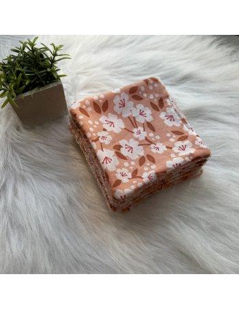 Lot de lingettes de coton fleur saumon 2