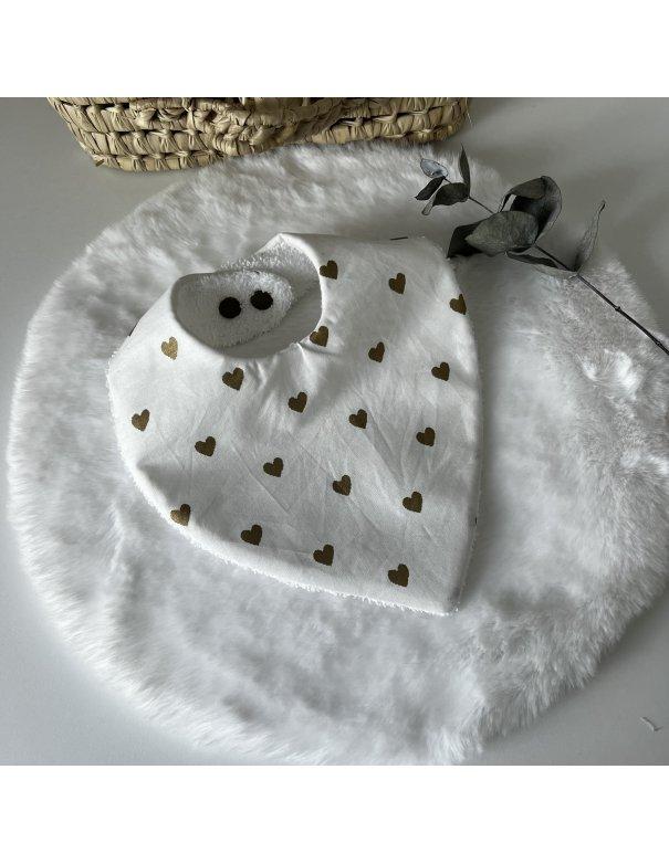 Bavoir bandana coeur gold