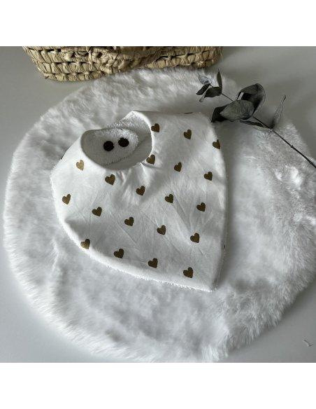 Bavoir bandana coeur gold