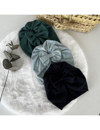 Turban gros noeud en jersey de coton