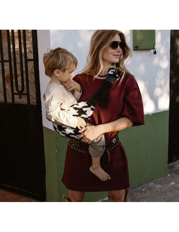 Porte bébé - Pied-de-poule Teddy -...