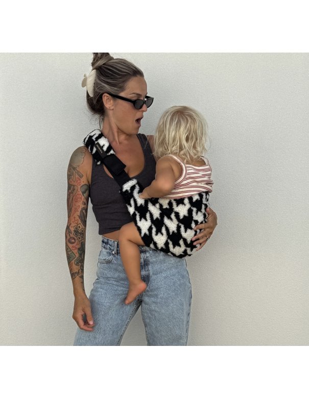 Porte bébé - Pied-de-poule Teddy -...