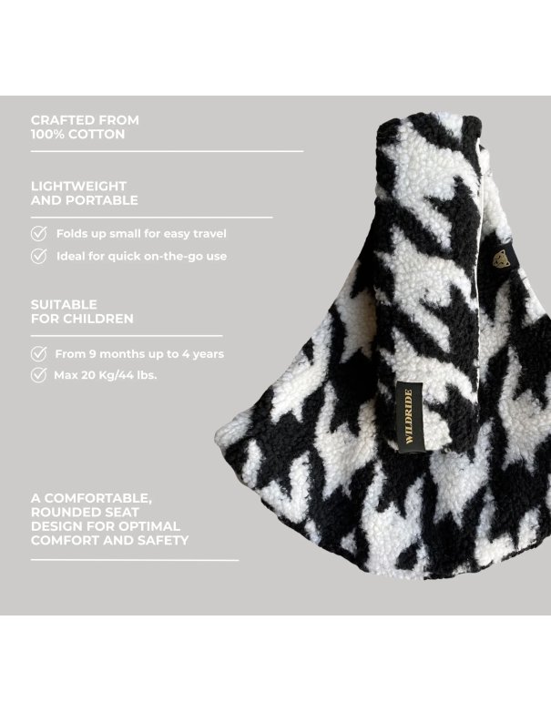 Porte bébé - Pied-de-poule Teddy -...